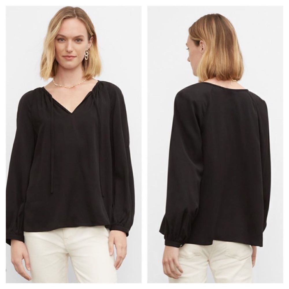 Club Monaco Tie Neck Swing Top. Black, Size XL. NWT.